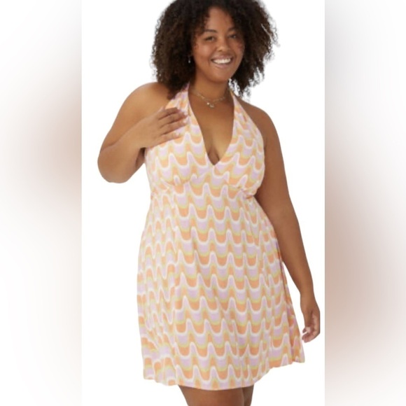 Cotton On Curve Kelsey Halter Mini Dress - Picture 1 of 3